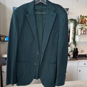 Source Unknown Dark Green Patterned Blazer